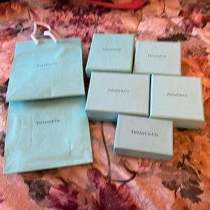 Tiffany jewelry boxes, pouches and 2 bags